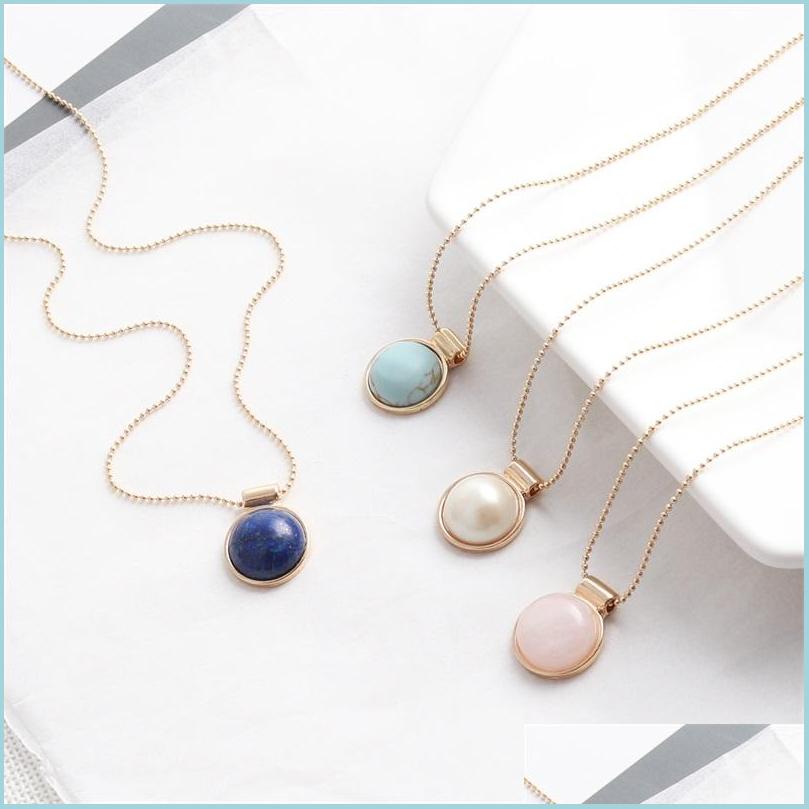

Pendant Necklaces Exquisite Handmade Round Pink Crystal Stone Polishing Metal Druzy Natural Rose Quartz Necklaces Pyramid Pe Dhgarden Dh3Te