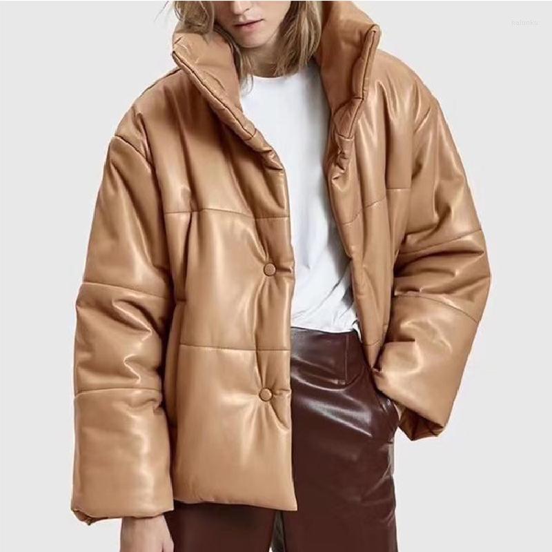 

Women's Down Women Khaki Jacket Short Lapel Single-breasted Windproof Thicken Warm Coat Winter Fashion Puffer Duck Outwear Tops, Beige
