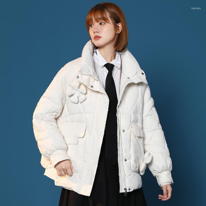 

Women's Down Women Parka White Jacket Stand Collar Baggy Winter Waterproof Thickening Warm Duck Feather Female Puffer Coat Outwear