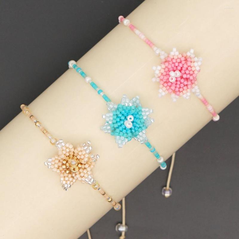 

Charm Bracelets Go2boho Flower Bracelet For Girl Pulsera Design Miyuki Jewelry Handmade Bead Jewellery Bohemian Beach Women