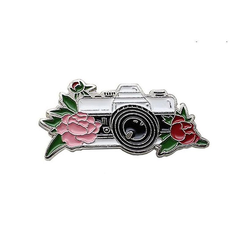 

Pins Brooches Creative Flower Camera Shaped Brooches For Girls Record The Growth Process Badge Retro Paint Enamel Pin Denim Shirt B Dh4Zm