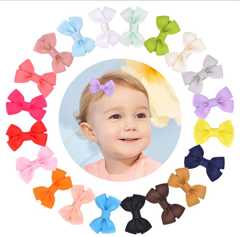 

20 colors 5CM girl hair bows candy color barrettes Design Hairs bow knot Children Girls Clips Accessory 3.4g, Mix colors
