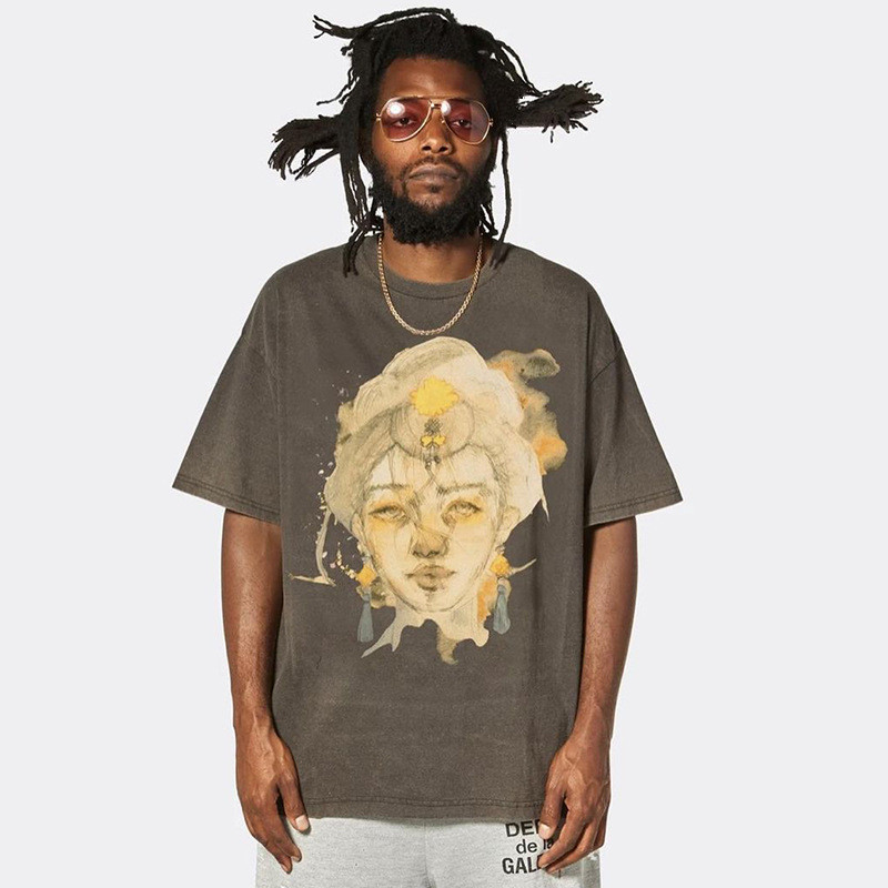 

T shirts High Dept Men 23ss Summer T shirt Street Letter Galleryess Print Round Neck Short Sleeve, Bag(not sale alone)