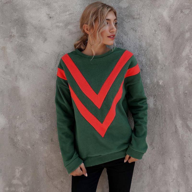 

Women' Sweaters Women Winter Green Stripped Sweater Patchwork Striped Long-Sleeved Round Neck Knitted Pullover Tops Streetwear
