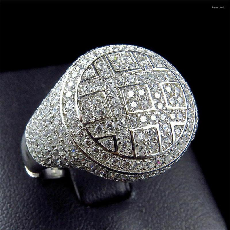

Wedding Rings Men's Hip-hop Ring Retro Alloy Domineering Male And Female Full Of Crystal Fashion Jewelry