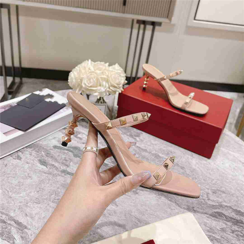 

Sandals High Heels Fashion Valentinoity Women Summer Sexy Square Toe Beach Party Cross Lace up Casual Slippers 02-011