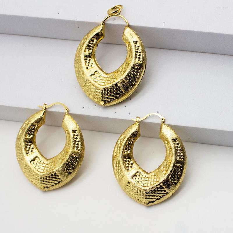 

Necklace Earrings Set Pendants Dubai Africal 24k Gold Plated For Women Geometric Bijoux Wedding Party Daily Use, Picture shown