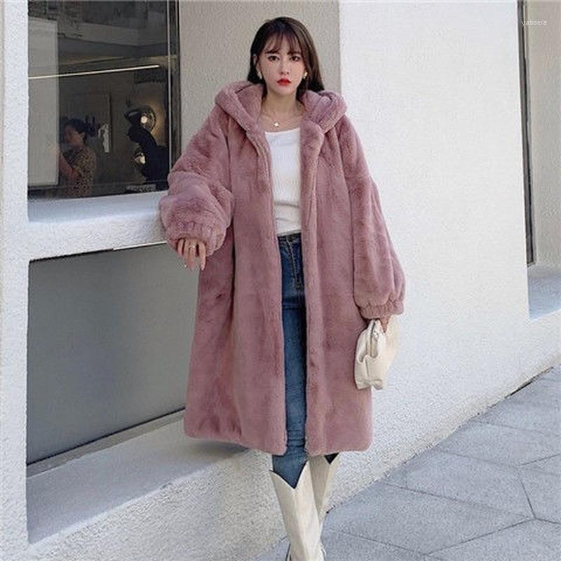 

Women' Fur Winter Women High Quality Faux Coat Luxury Long Loose Overcoat Thick Warm Large Size Female Plush Coats E702, Xing