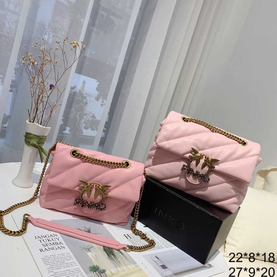 

Designer handbags pinkos leather bags New Postman Envelope Bag Swallow Crossbody Chain Bacchus Striped Leather Women's