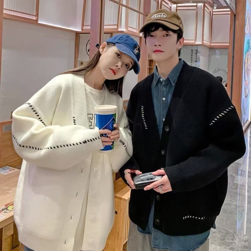 

Men's Sweaters Autumn and Winter Light Luxury Fashion Knitted Jacket Cardigan Solid Color Allmatch Fashion Top Men Clothing Boutique 221128, White