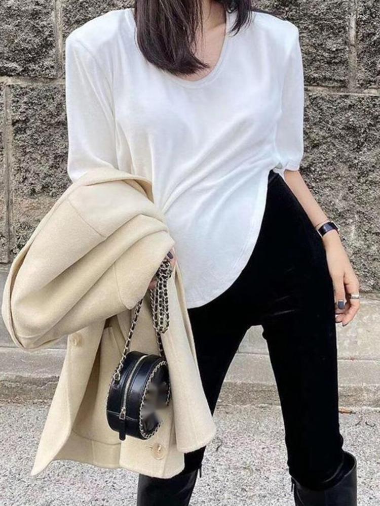 

Women's T Shirts TVVOVVIN 2022 Korea Summer Women's O Neck Thin Short Sleeve T-shirt Tees Loose Casual Sweet Girl Female Y8RH, White