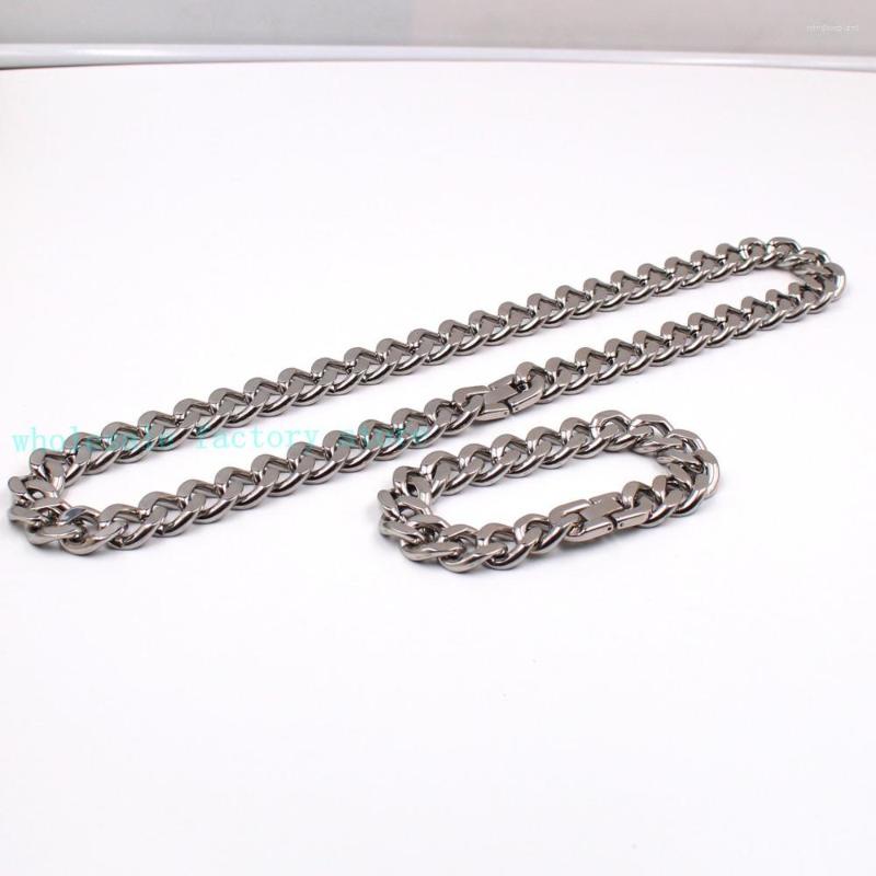 

Necklace Earrings Set Cool Mens Huge Strong Link 10mm/15mm Wide Cuban Curb Chain Bracelet Stainless Steel Jewelry "U" Shape Clasp, Picture shown