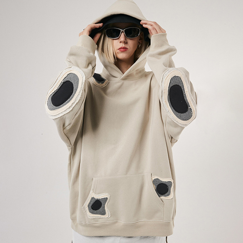 

Men's Jackets Unisex Autumn Winter Couple Heavy Weight Sweater Hoodie Retro Loose Men'S Clothes Hip Hop Color Blocking Harajuku Sweatshirt 221128, Khaki