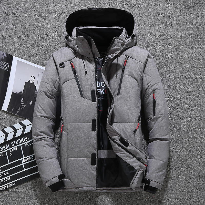 

Men's Down Parkas Mens Winter Hooded Jacket Windproof Coats Outdoor Sports Thickened Oversized Parka Male White Duck Puffer 221125, Black