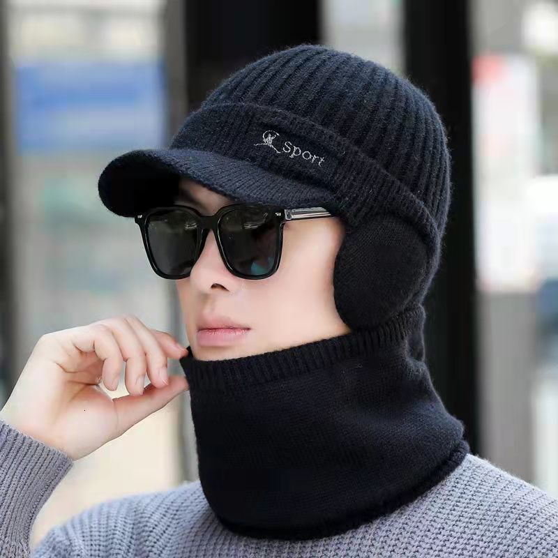 

BeanieSkull Caps Knit Suit Men Keep Warm Winter Hat Soft Add Fur Lined Beanie Hats For Men Outdoor Fashion Hat With Earmuffs Knitted Cap 221128, Coffee