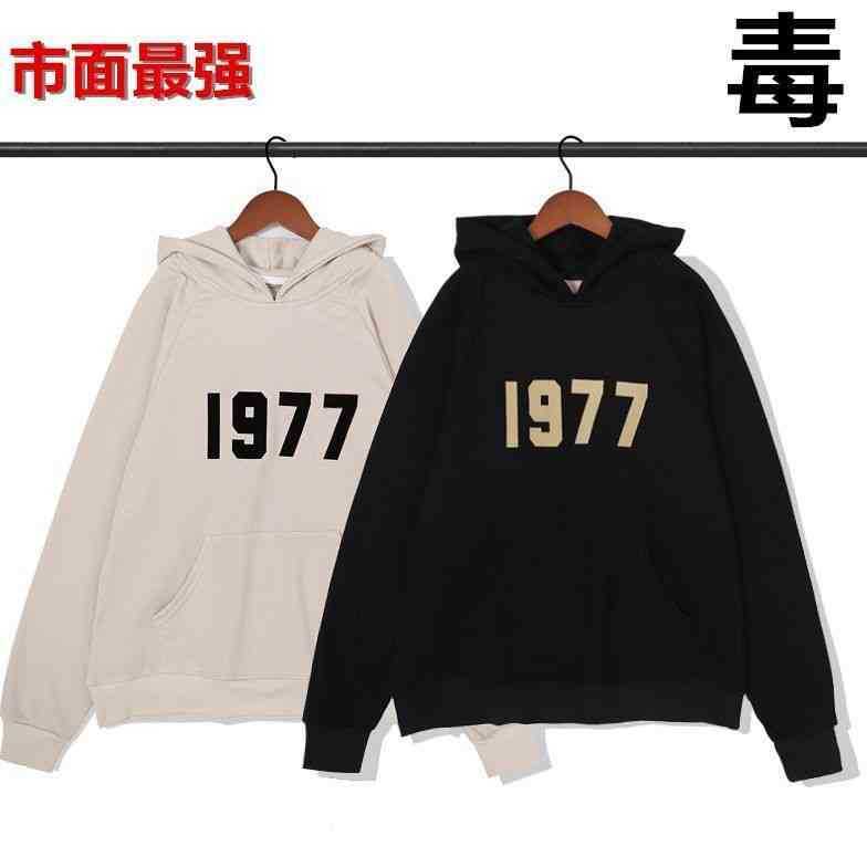

Terry Designer Luxury Flocked Men's Hoodies Cotton Poison Comfortable Sweatshirt Hooded Chaopai High Street Loose Couple IXXW, Black hooded 1977 regular terry fabric