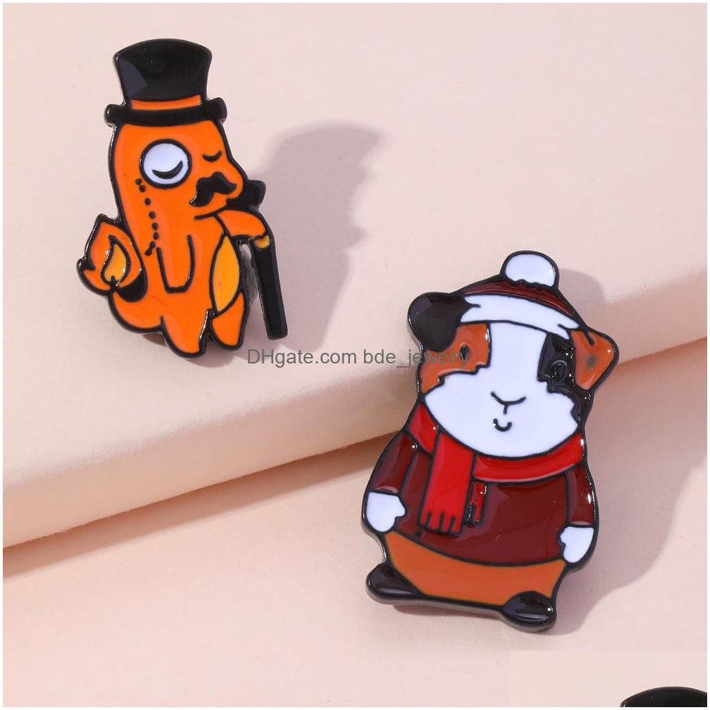 

Pins Brooches Cute Animal Small Fire Dragon Brooch Pins 3Pcs/Set American Animation Enamel Metal Brooches For Girls Gift Jewelry Ca Dhtyb