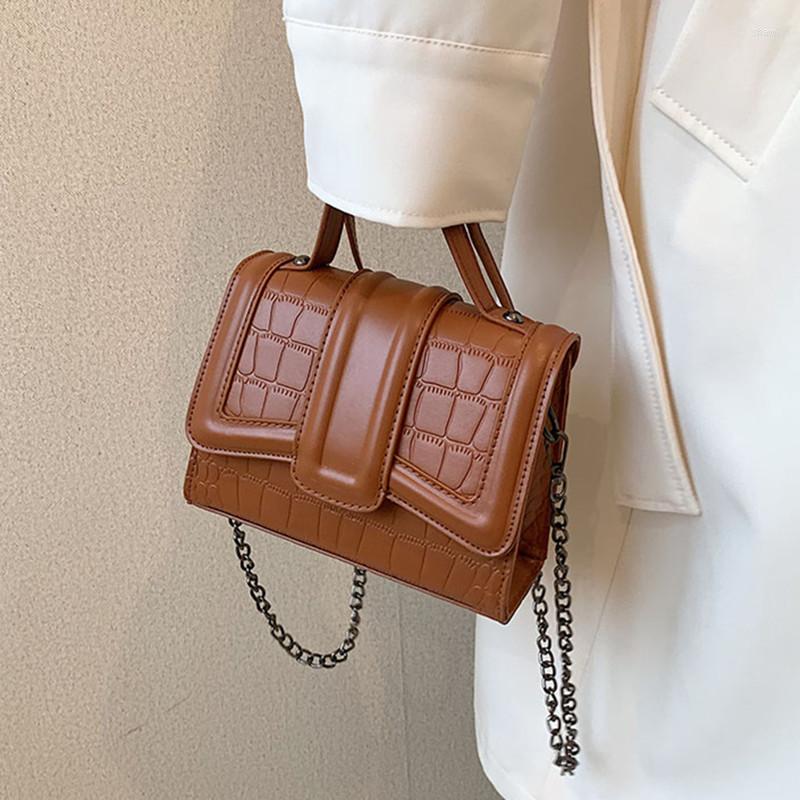 

Evening Bags Stone Pattern PU Leather Crossbody Sling For Women Trendy Fashion Brand Ladies Totes Luxury Simple Shoulder Handbags, Black