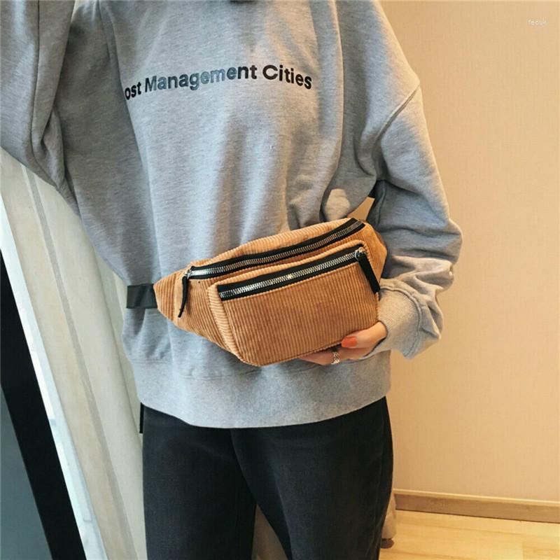 

Waist Bags Corduoy Women Bag Unisex Chest Street Sport Casuale Fanny Pack Girl Boy Belt Fashion Phone Tcp45