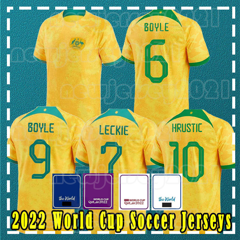 

Australia national team Soccer Jerseys 2022-2023 Men BOYLE LECKIE HRUSTIC MACLAREN MABIL MOOY DEGENEK DUKE Shirt McGREE IRVINE TAGGART Football Uniforms, Men jersey+patch(ao da li ya)