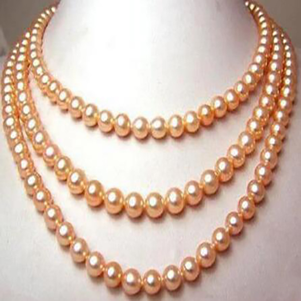

Beautiful Stunning Jewellery 8-9MM SOUTH SEA PINK PEARL NECKLACE 50"