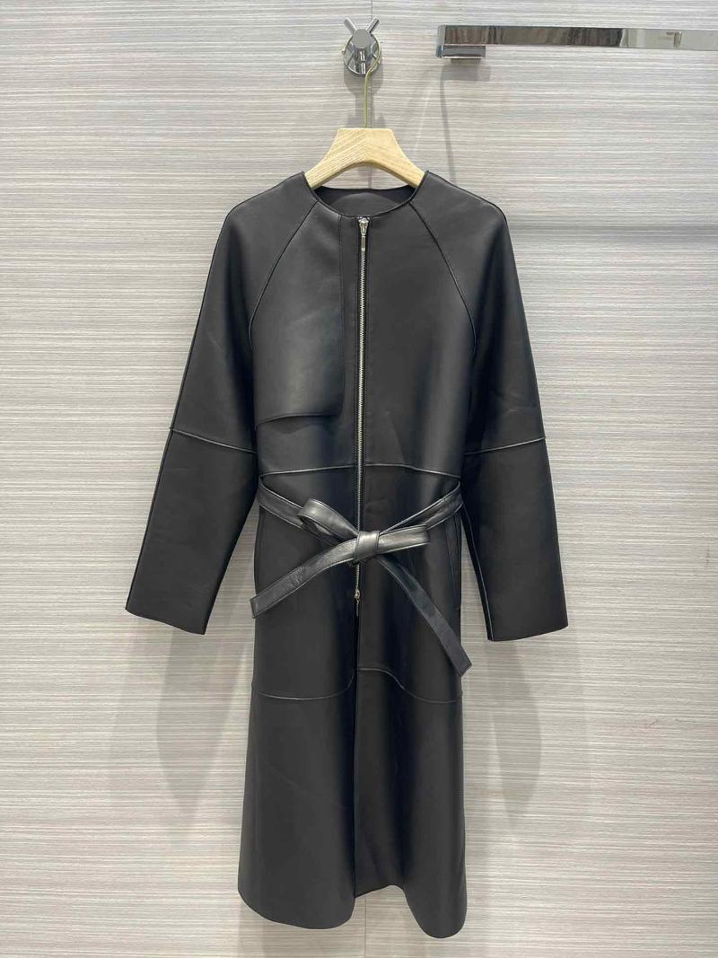 

Women' Trench Coats Long Leather Coat With Waistband Three-dimensional Cut Casual Versatile And Comfortable 2022 Autumn 0723, Black