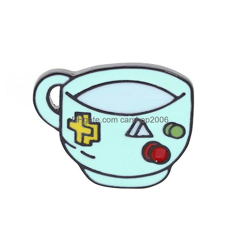 

Pins Brooches Cartoon Cute Design Cup Brooches 5Pcs Set Gold Plated Enamel Badges Colorf Mug Alloy Pin Denim Shirt Fashion Jewelry Dhlyp