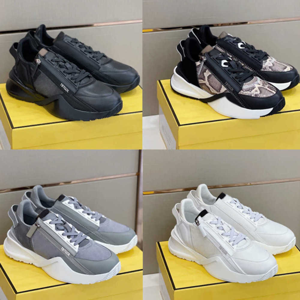 

TBTGOL Men Flow Sneakers Designer Nylon Runner Trainers Top Suede Leather Black White Sports Zipper Rubber Runner Outdoor Shoe With Box NO259