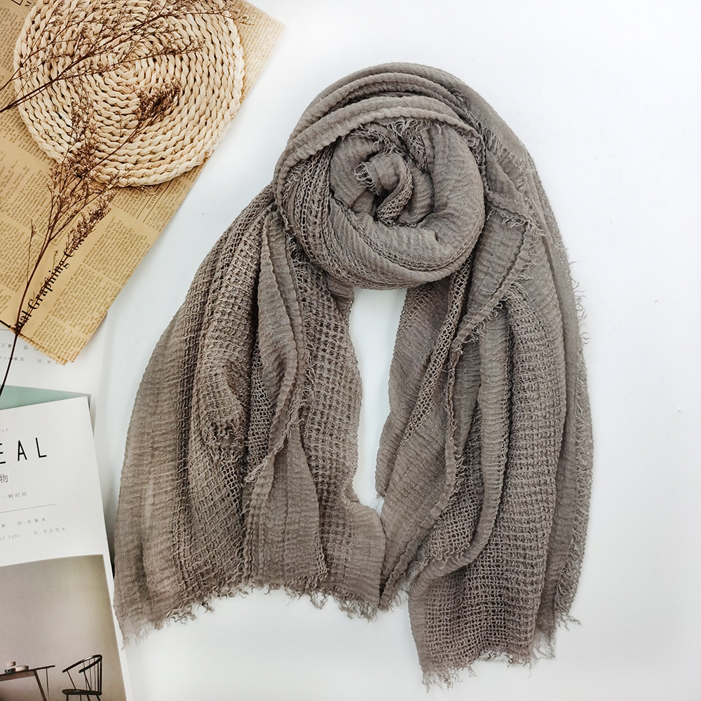 

Scarves MEN PLAID SCARF COTTON AND LINEN JAPANESE AND KOREAN STYLES MEN WOMEN SCARF NUDE 221128