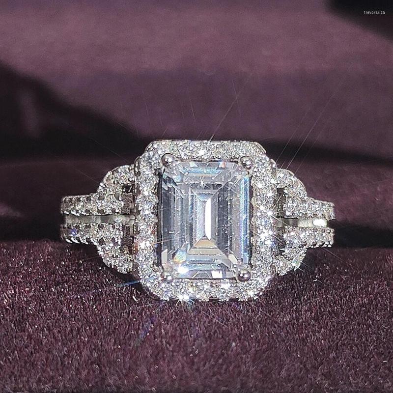 

Wedding Rings Moonso Silver Color Designer Ring Finger Anel Aneis CZ Stone For Women Jewelry Pure Engagement Personalized R2101