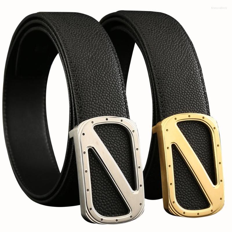 

Belts High Quality Men Belt Creative Male Cowskin Genuine Leather Boys Waist Man For Width About 3.8cm 00040, Black