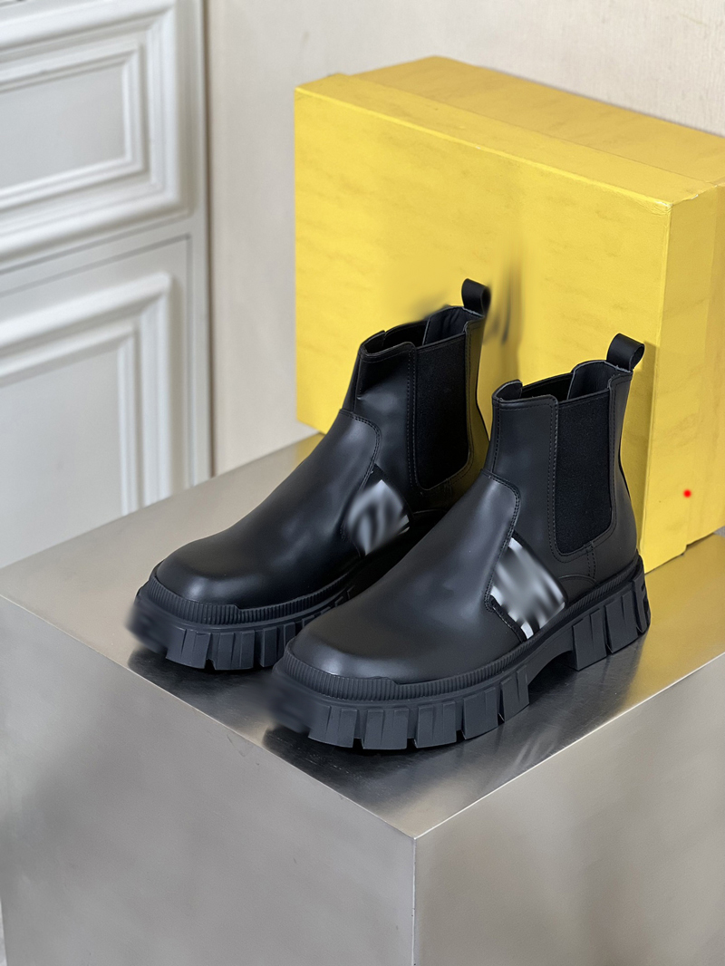 

2023 Man Designer Boots Land Boots Martin Timber Cowboy Snow Crafted Black Leather Luxury High Heel Ankle For Australia men Booties Size 39-45 -N262, Picture color