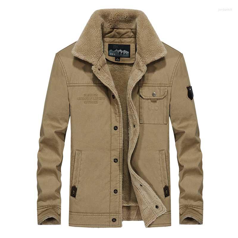 

Men's Jackets Style Winter Military Fleece Men Plus Size Coats Keep Warm Thicken Velvet Casual Loose Cotton Parka Man Clothes, Army green