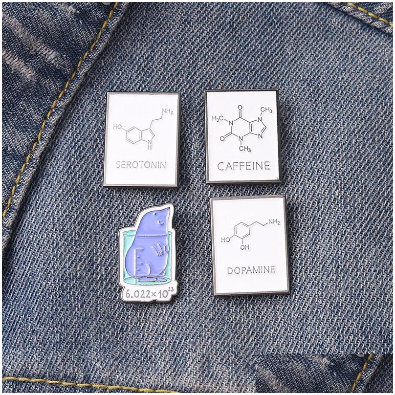 

Pins Brooches Cartoon English Alphabet Letter Brooches 4Pcs Set Chemical Equation Enamel Badges Alloy Pin Accessories Drop Delivery Dhrol