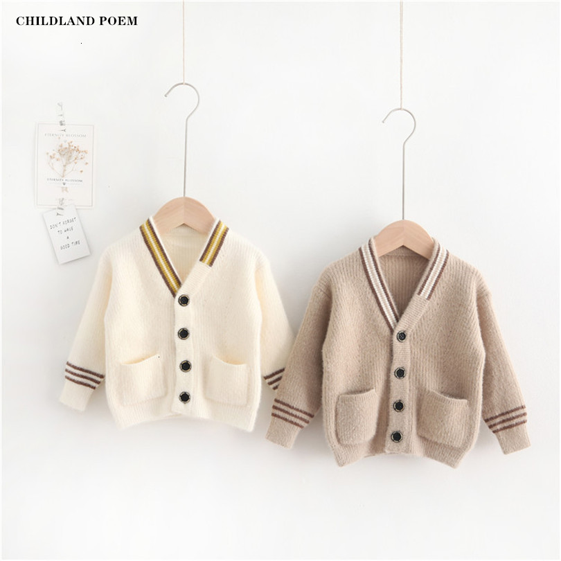 

Cardigan Baby Boys Knitted Kids Sweaters V-neck Jumper s Woolen Girls Toddler 221128, Khaki