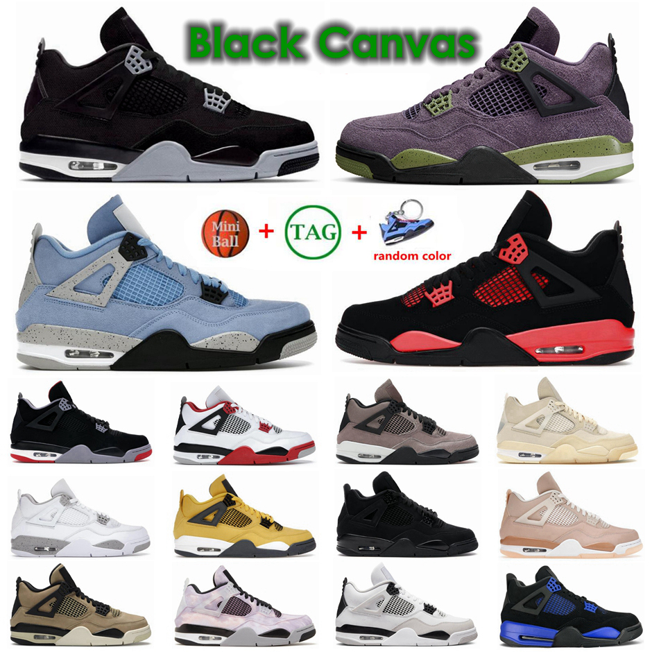 

Black Cat 4s Jumpman 4 Mens Basketball Shoes University Blue Canyon Purple Sail White Oreo Bred Fire Red Thunder Pure Money Sports Women Sneakers Big Size 36-50, 49