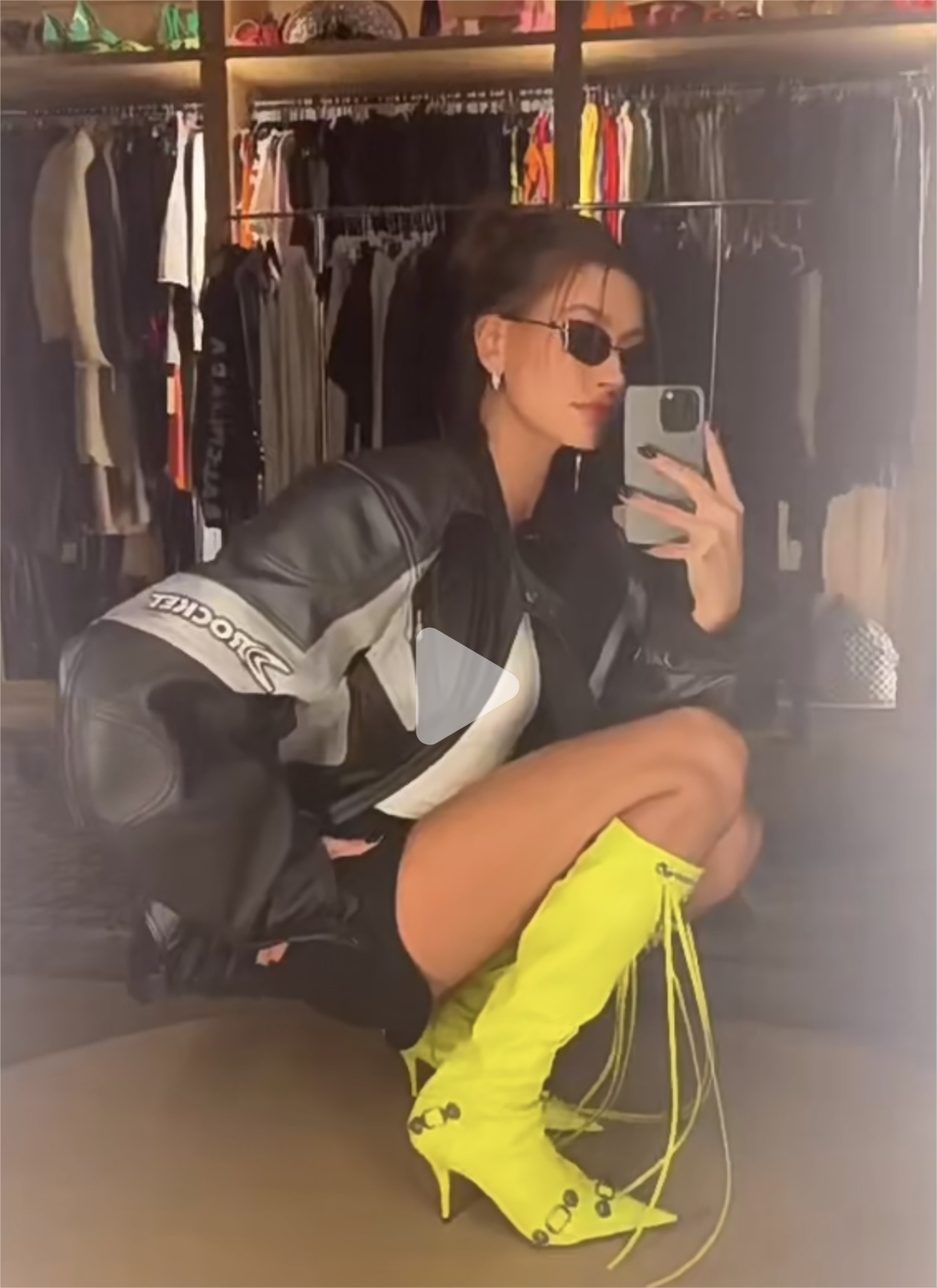

WOMEN CAGOLE BOOT Designer sheepskin pointed high heel boots Aged-silver studs and buckles black white pink neon yellow size 35-40, Color 4