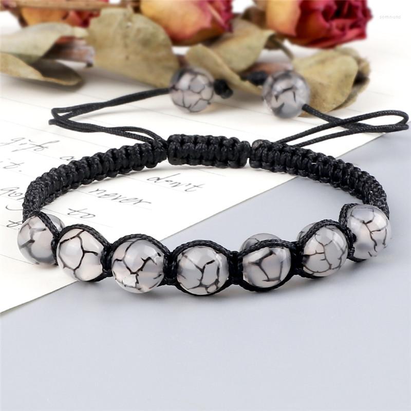 

Strand Classic Black Beaded 7 Chakras Bracelets&Bangles 8mm Natural Stone Bracelet For Men/Women Braided Rope Tibetan Handmade Jewelry