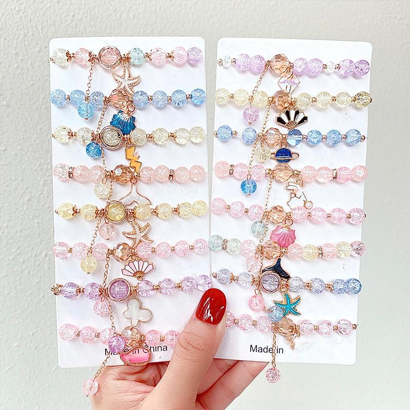 

Strand Cartoon Children's Bracelet Female Princess Glass Beaded Cute Girl Baby Student Jewelry Accessories