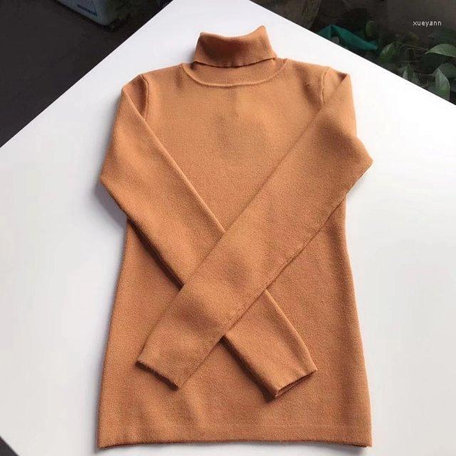 

Women' Sweaters High Quality Ladies White/Black/Camel Wool Neck Long Sleeve Knitted Sweater Top - Fashion Simple Style Pullover, Style 1