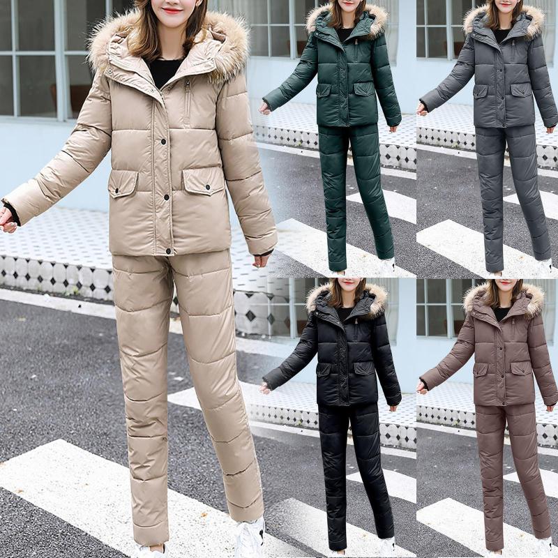 

Women's Two Piece Pants Women's Winter Snow Suit Sets Snowboarding Clothing Skiing Costume 10k Waterproof Windproof Coat Jackets And, Black