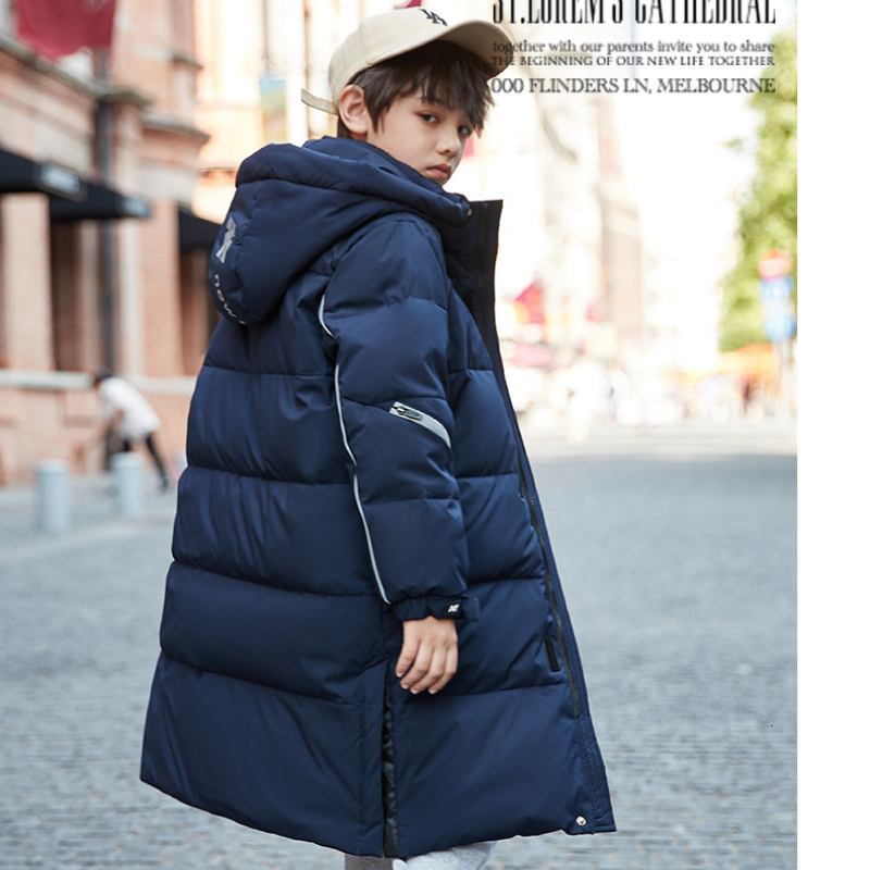 

Down Coat Children's Jacket for Boys Winter Midlength Hooded Cotton Fashion Teens Clothes Thick Warm Top 412 Y 221125, Red