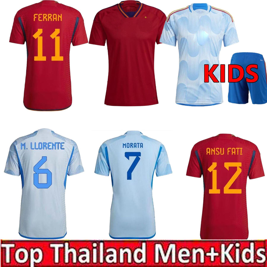 

22 23 Spains Soccer Jersey 2022 2023 home away jerseys MORATA PEDRI FERRAN TORRES GAVI KOKE AZPILICUETA Sports men kids Football shirt camisetas futbol, Red