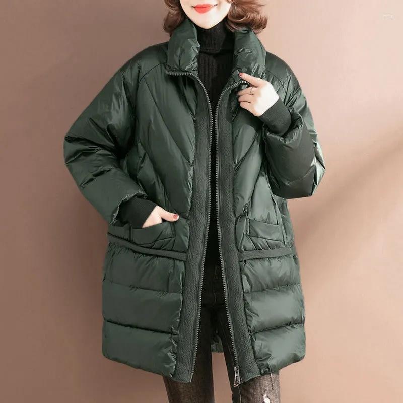 

Women's Trench Coats Women Fashion Down Cotton Coat 2022 Winter Mid-length Clothes Female Thin Jacket Trend A835, Beige