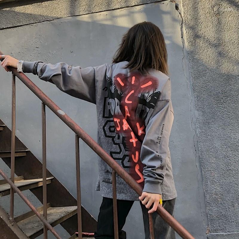 

Men' Hoodies Washing Long Sleeve High Street Fashion Sweatshirts 2022 Autumn And Winter Man O-Neck Korean Oversize Hip Hop, Gray