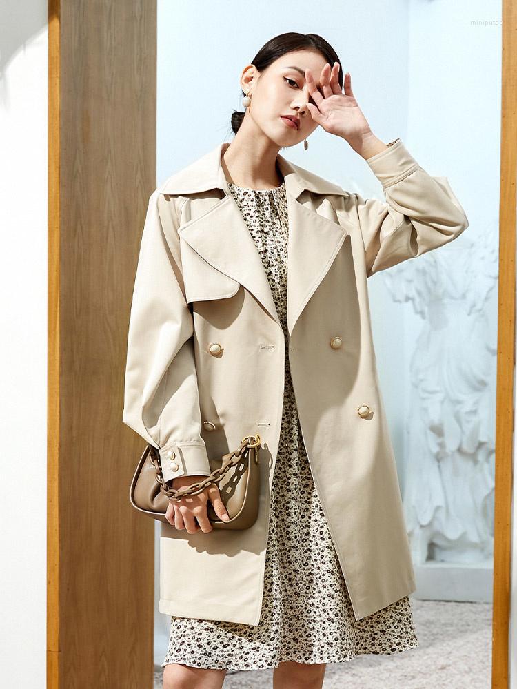

Women' Trench Coats Autumn 2022 Windbreaker Coat Women' Korean Version Leisure Medium Long Loose Double Breasted Temperament, Green