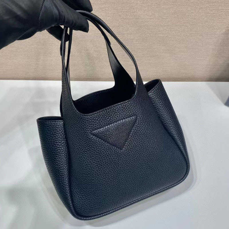 

Evening Bags delicate soft leather mini vegetable basket bag bucket handbag, Black
