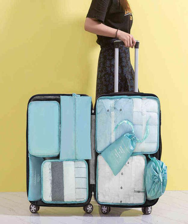 

8 Pieces Thickened Travel Storage Bag Underwear Make Toiletries Organizer For Clothing Luggage Packing Cube Suitcase Tidy Pouch J24921269