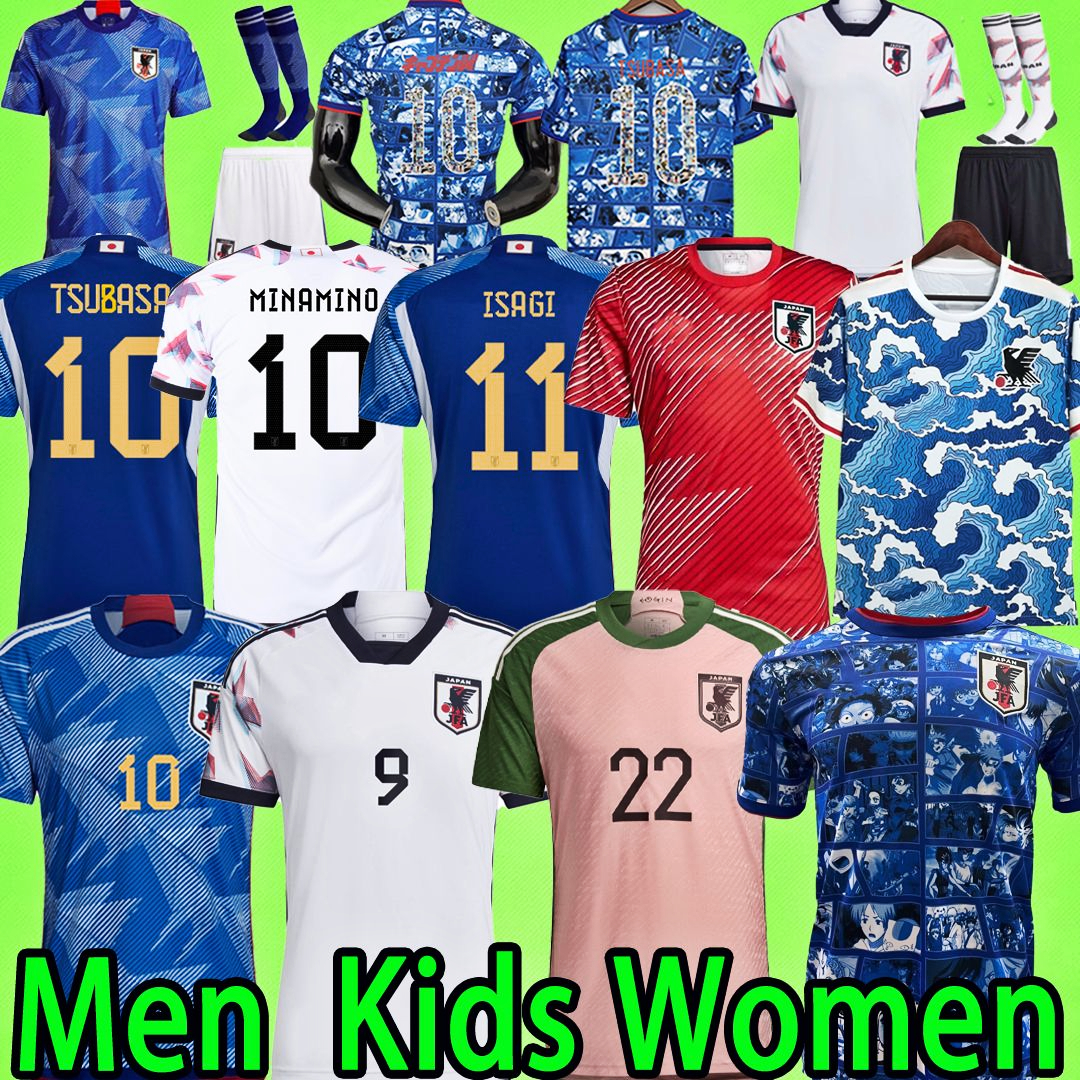 

XXXL 4XL Japan 2022 Soccer Jerseys ISAGI ATOM TSUBASA MINAMINO ASANO DOAN MAEDA KUBO WOMEN MEN KIDS KIT 2023 Japanese uniforms 22 23 Football Shirt Fans 1128, Fans version 2022 with patch