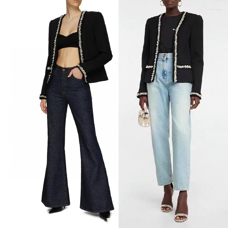 

Women' Jackets Brand Design Early Autumn Star Sky Black Collarless Jacket Winter Clothes Women For